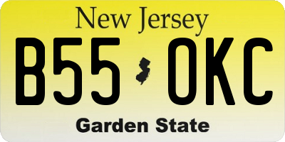 NJ license plate B55OKC