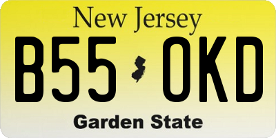 NJ license plate B55OKD
