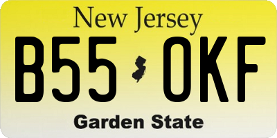 NJ license plate B55OKF