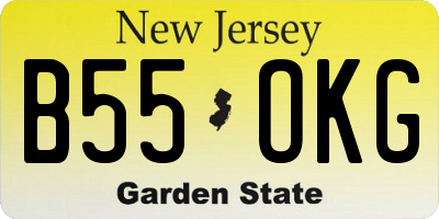 NJ license plate B55OKG