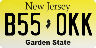 NJ license plate B55OKK
