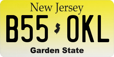NJ license plate B55OKL
