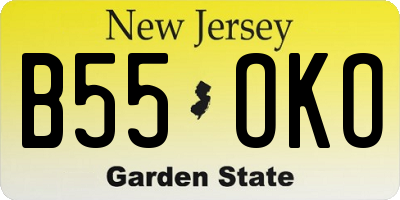 NJ license plate B55OKO