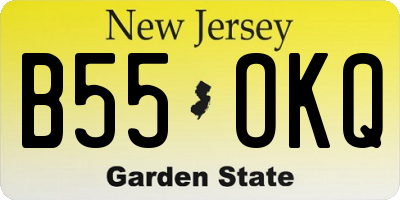NJ license plate B55OKQ
