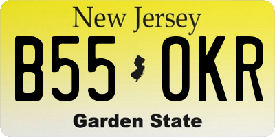 NJ license plate B55OKR