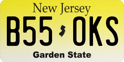 NJ license plate B55OKS