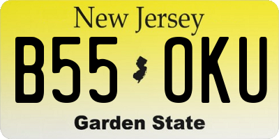 NJ license plate B55OKU