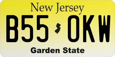 NJ license plate B55OKW