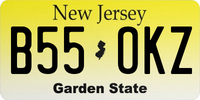 NJ license plate B55OKZ