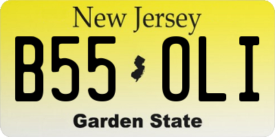 NJ license plate B55OLI