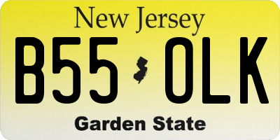 NJ license plate B55OLK