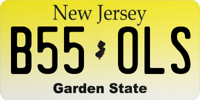 NJ license plate B55OLS