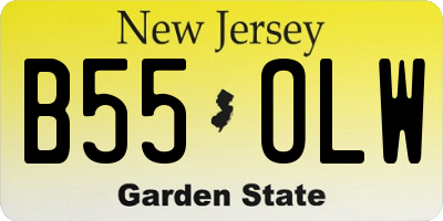 NJ license plate B55OLW