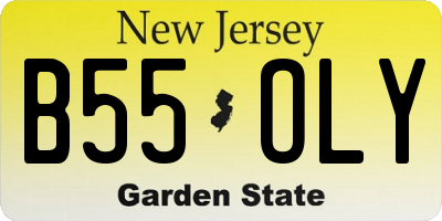 NJ license plate B55OLY