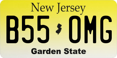 NJ license plate B55OMG