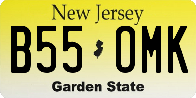 NJ license plate B55OMK