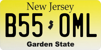 NJ license plate B55OML