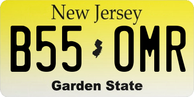 NJ license plate B55OMR