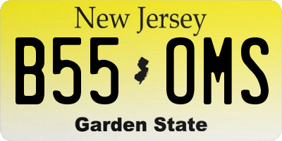 NJ license plate B55OMS