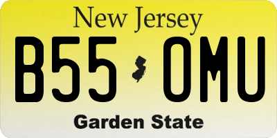 NJ license plate B55OMU