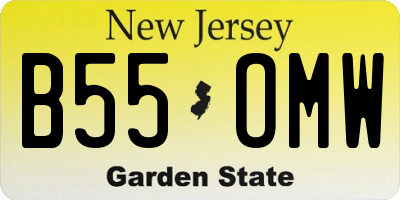 NJ license plate B55OMW