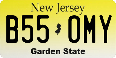 NJ license plate B55OMY