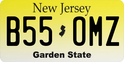NJ license plate B55OMZ