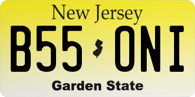 NJ license plate B55ONI