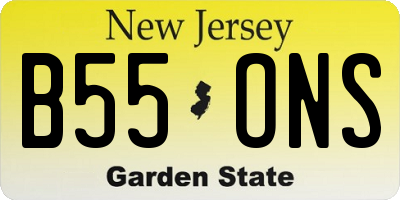 NJ license plate B55ONS