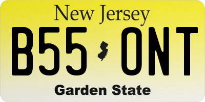 NJ license plate B55ONT