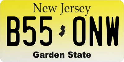 NJ license plate B55ONW