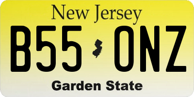 NJ license plate B55ONZ