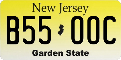 NJ license plate B55OOC