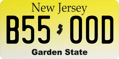NJ license plate B55OOD