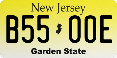 NJ license plate B55OOE
