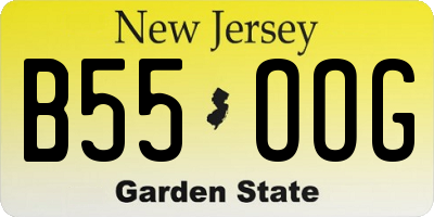 NJ license plate B55OOG