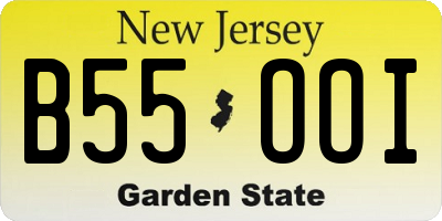 NJ license plate B55OOI