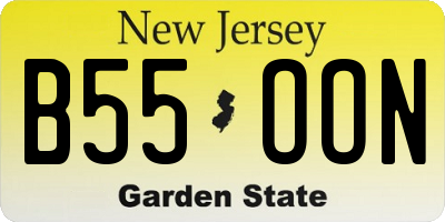 NJ license plate B55OON