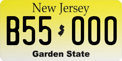 NJ license plate B55OOO