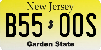 NJ license plate B55OOS