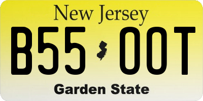 NJ license plate B55OOT
