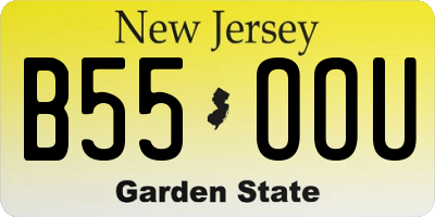 NJ license plate B55OOU