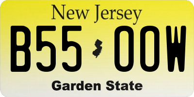 NJ license plate B55OOW