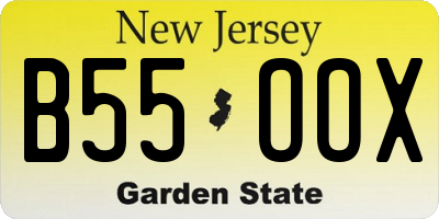 NJ license plate B55OOX