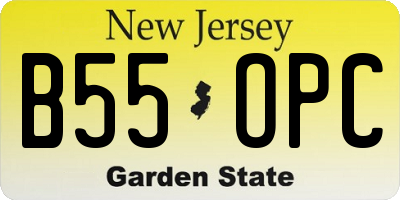 NJ license plate B55OPC