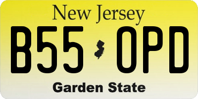 NJ license plate B55OPD
