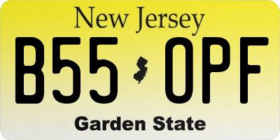 NJ license plate B55OPF