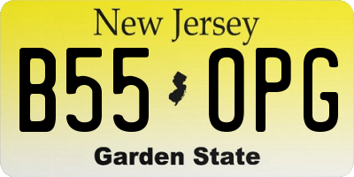 NJ license plate B55OPG