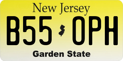 NJ license plate B55OPH