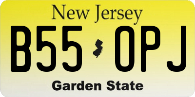 NJ license plate B55OPJ